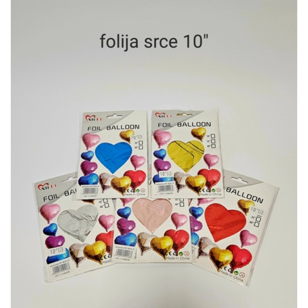 Folija srce 10'' 